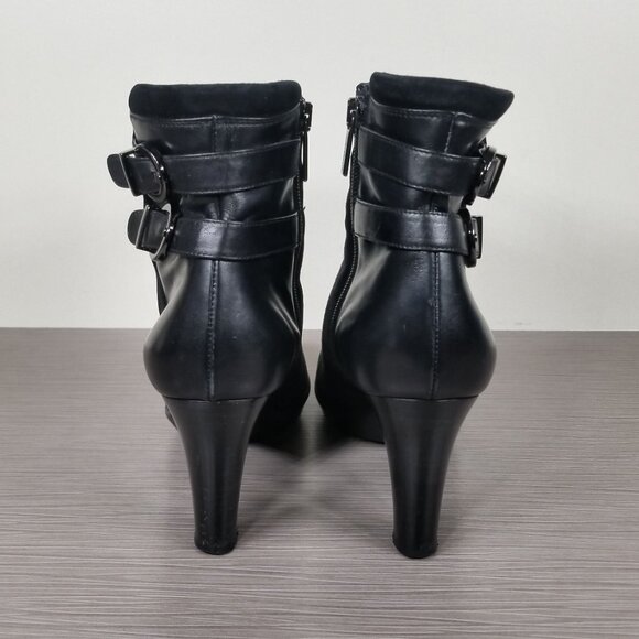 Aquatalia Roma Weatherproof Bootie, Black Suede & Leather, Womens Size 9 M - Picture 5 of 12